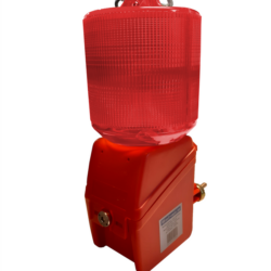 Bauzaun-Warnleuchte WL8, rote 360° Linse, VPE5