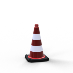 Leitkegel BASt geprüft nach TL - zweiteilig, rot-weiß, Folie RA1/A, Höhe 500 mm, VPE10