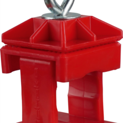 Schilderklemme, Kunststoff-rot, passend für Vierkantrohre 40 x 40mm und Rundrohre mit Durchmesser 42mm, ohne Ösen, VPE150
