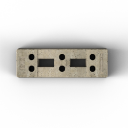 Bauzaunfuß aus Beton, Länge: 700 mm Höhe: 125 mm Breite: 220 mm mit 6 Löchern (Ø 42 mm) 36 kg, VPE24