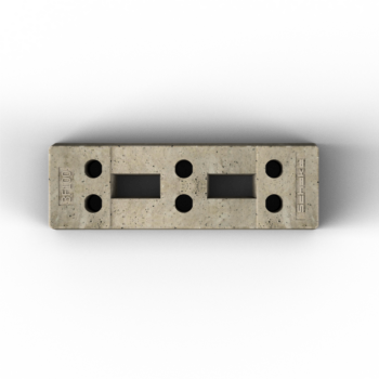 Bauzaunfuß aus Beton, Länge: 700 mm Höhe: 125 mm Breite: 220 mm mit 6 Löchern (Ø 42 mm) 36 kg, VPE24