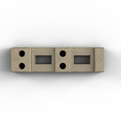 Bauzaunfuß aus Beton, Länge: 700 mm Höhe: 130 mm Breite: 190 mm mit 4 Löchern (Ø 46 mm) 25 kg, VPE25