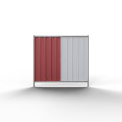 Mobilzaun ,, Trapez 2,00m ", Blechbeschichtung-rot/weiß, 2,20m x 2,00m, VPE25