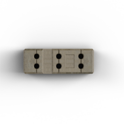 Bauzaunfuß aus Beton, Länge: 620 mm Höhe: 130 mm Breite: 220 mm mit 6 Löchern (Ø 47 mm) 35,5 kg, VPE25
