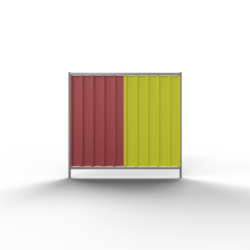 Mobilzaun ,, Trapez 2,00 ", Blechbeschichtung-rot/gelb, 2,20m x 2,00m, VPE25