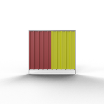 Mobilzaun ,, Trapez 2,00 ", Blechbeschichtung-rot/gelb, 2,20m x 2,00m, VPE25