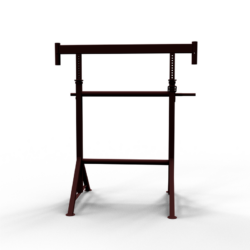 Kurbel-Gerüstbock, Breite: 1,20m, Höhe: 1,20m - 1,95m, braun lackiert, VPE10
