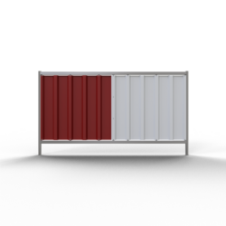 Mobilzaun ,, Trapez 1,20m ", Blechbeschichtung- rot/weiß, 2,20m x 1,20m, VPE25
