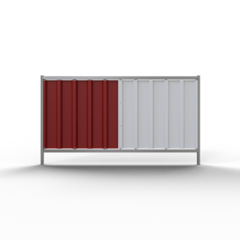 Mobilzaun ,, Trapez 1,20m ", Blechbeschichtung- rot/weiß, 2,20m x 1,20m, VPE25