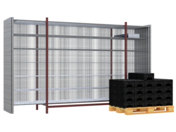 SET zweiteilig mit 20 Bauzäunen und Zubehör auf Transportpaletten, Mobilzaun ,, Cloud ", VPE1